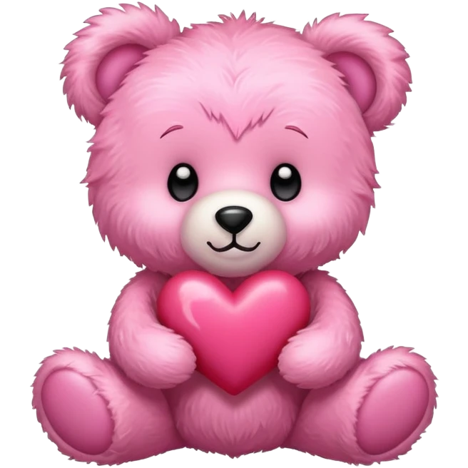 pink cute teddy bear sending hearts and love emoji