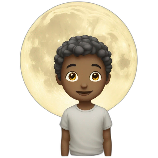 Boy on the light moon emoji