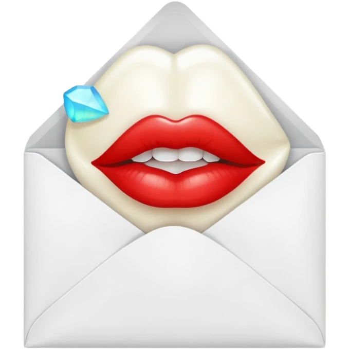 a beautiful loving kiss on it lipstick white opal envelope emoji
