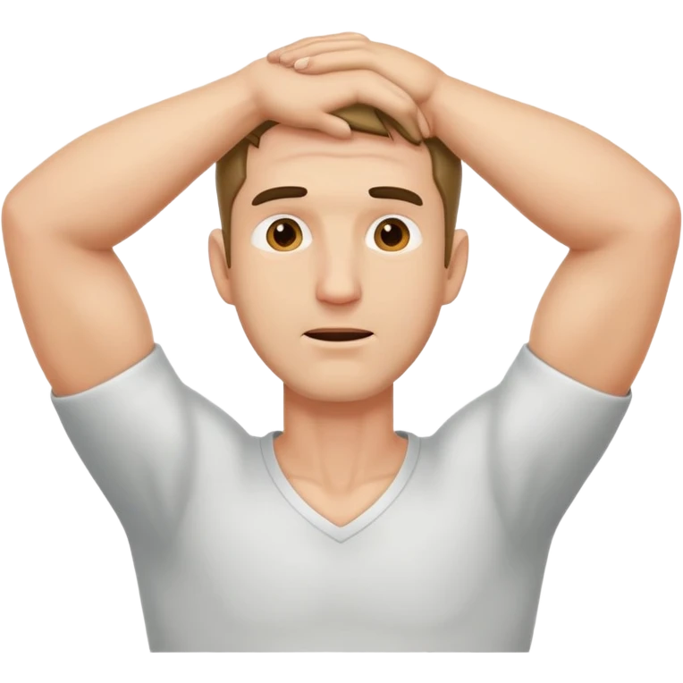 Man grabbing his neck with both hands emoji