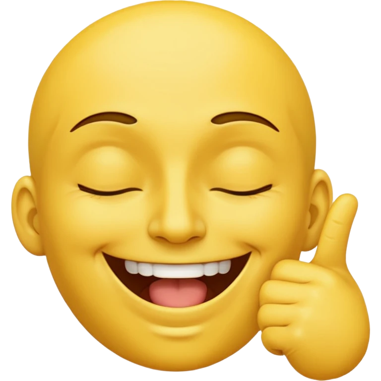 Yellow face smiling while biting index finger emoji