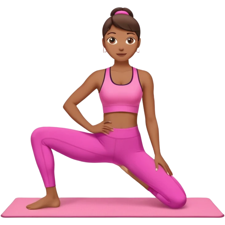 medium-skinned woman doing Pilates in pink sportswear emoji