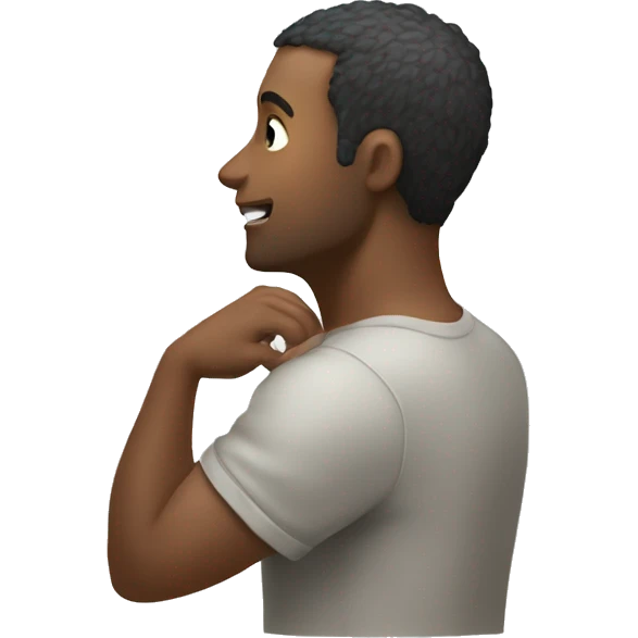 man reaching for the back of his neck with one hand emoji