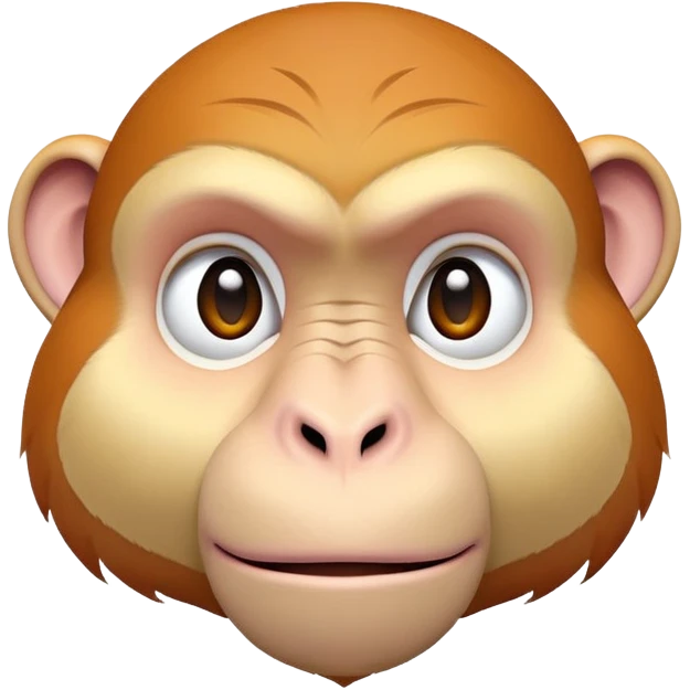 proboscis monkey face, floating, neutral expression, equal lighting, soft light, color corrected, sharp emoji