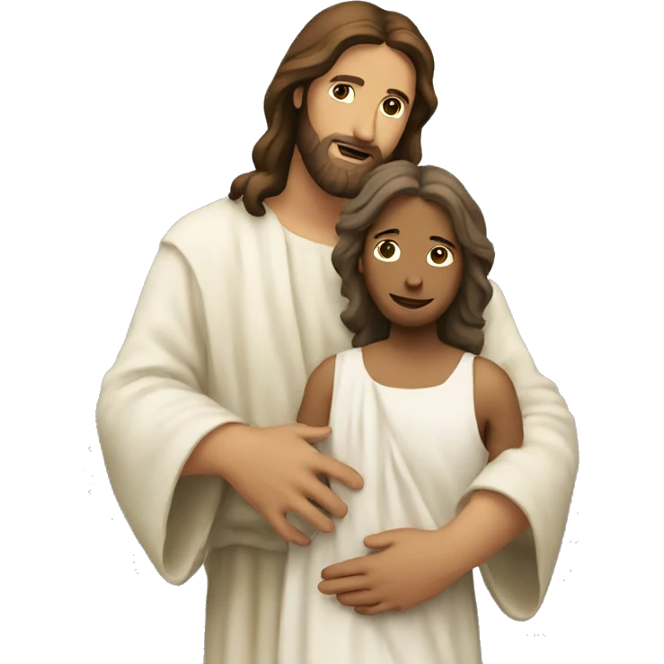 Jesus holding a woman emoji