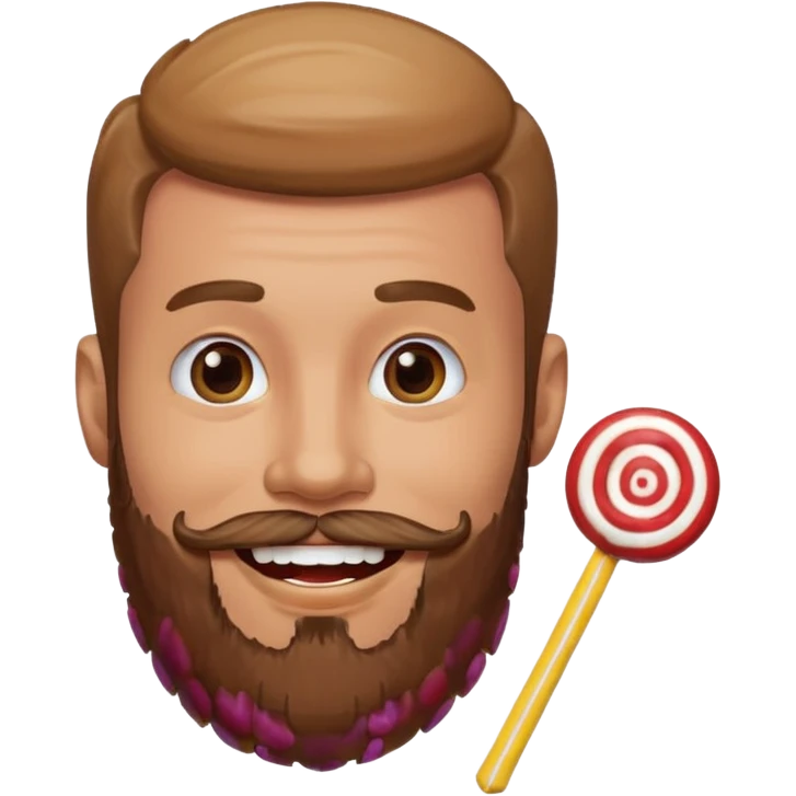 guy with beard made out of candy emoji