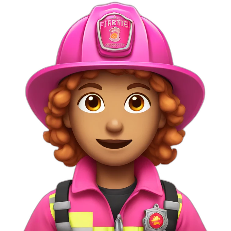 Pink firefighter emoji