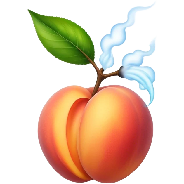 Steam coming off a peach emoji