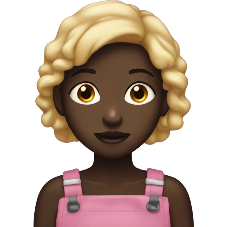 a really dark skinned girl who is stuffing her face with food emoji