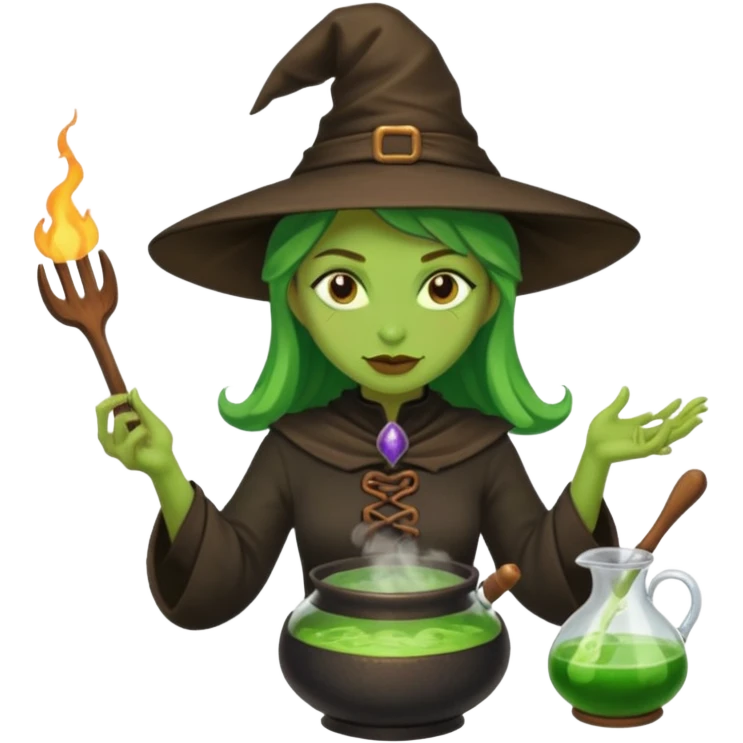 green witch cooking potion emoji