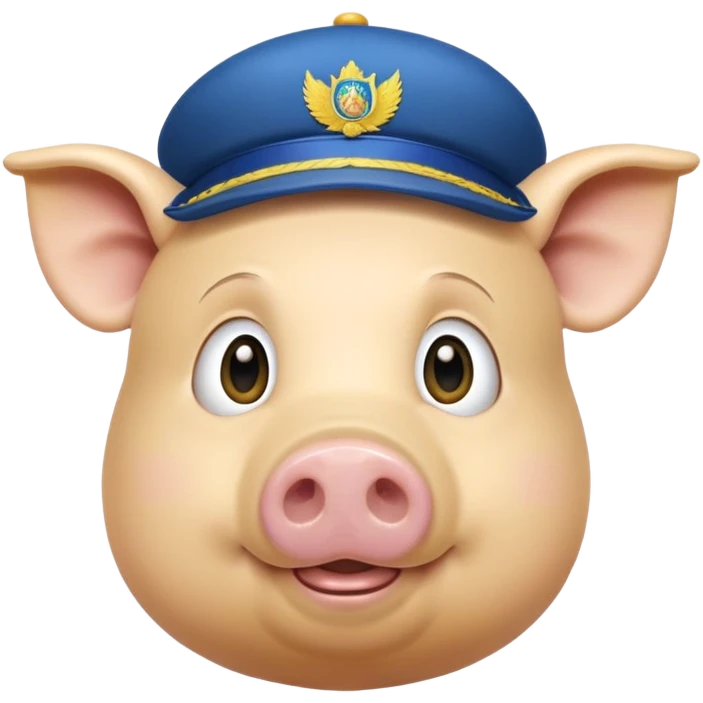 pig body with President Zelensky's face wearing a hat with yellow and blue colors emoji