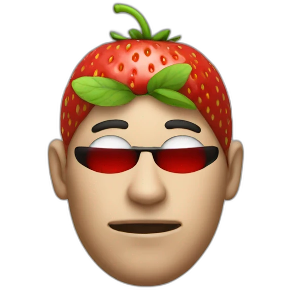 man with a strawberry head lookin like a robber emoji