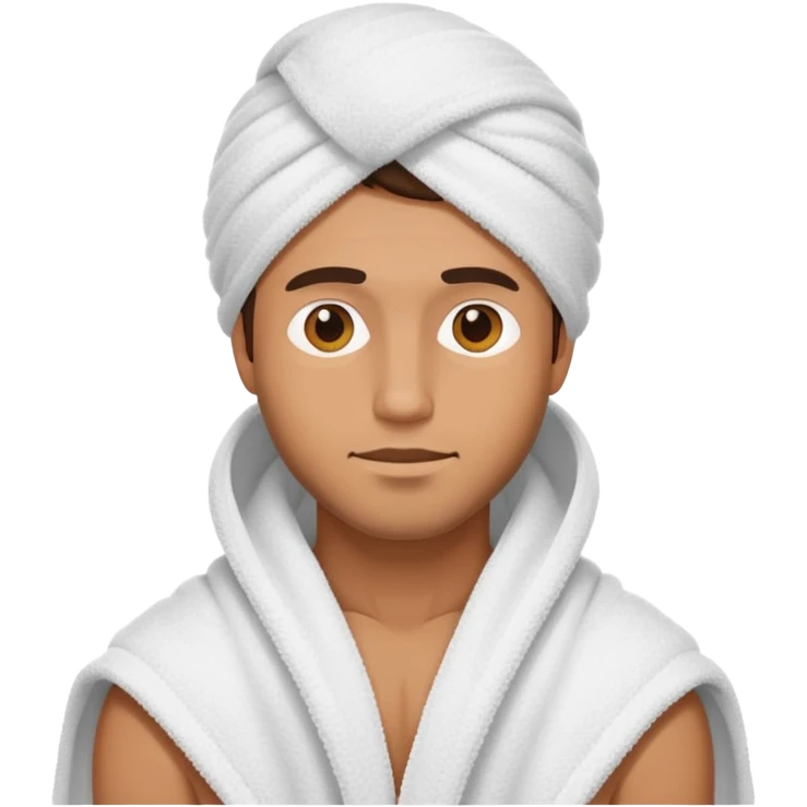 man covering up in a towel emoji