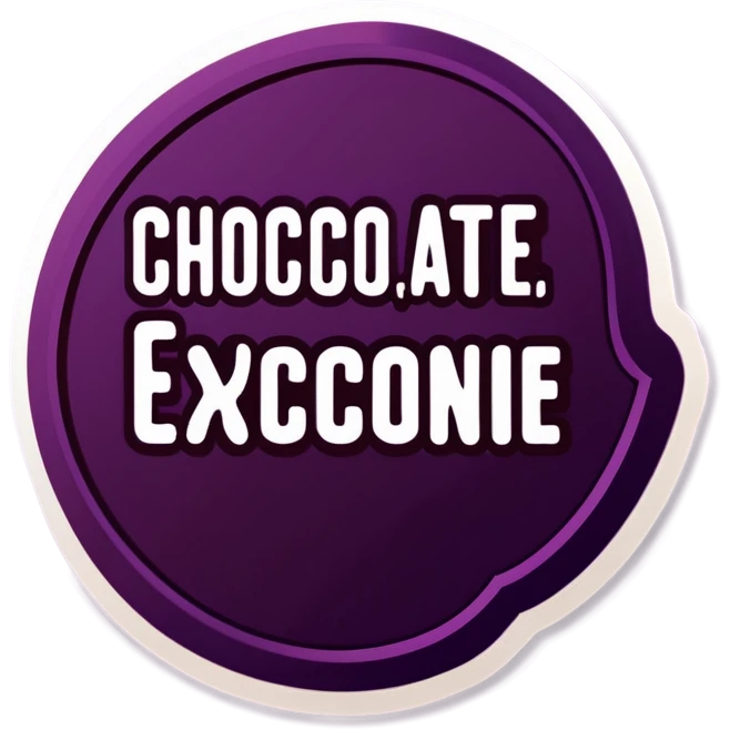 Chocolate con envoltura morada y con la palabra excelente trabajo emoji
