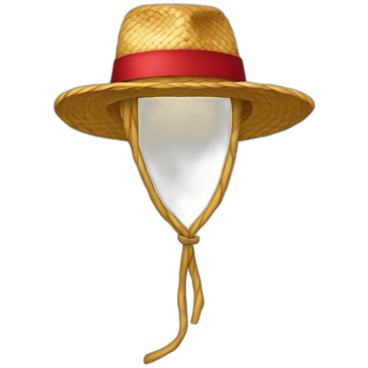 Chapeau de paille sur la tete d’une viande emoji