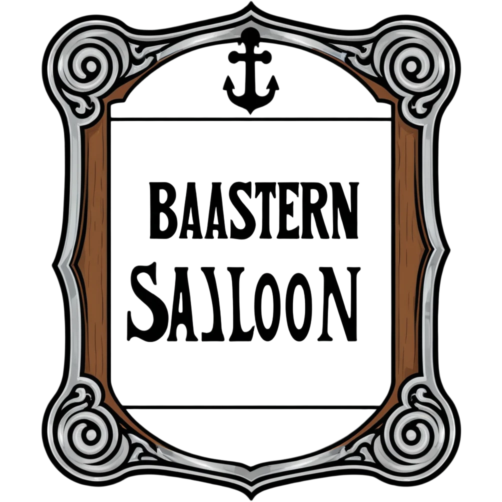 connected BLK letters in western saloon font style with silver outline, old west typography, black text with ornate silver frame emoji