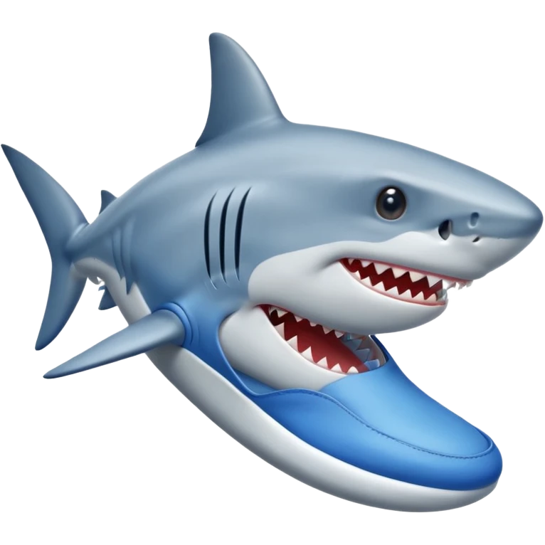 Shark with blue shoes on his fins emoji