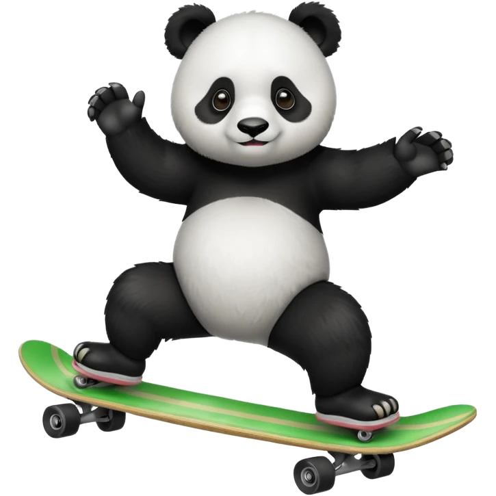 panda riding a skateboard emoji