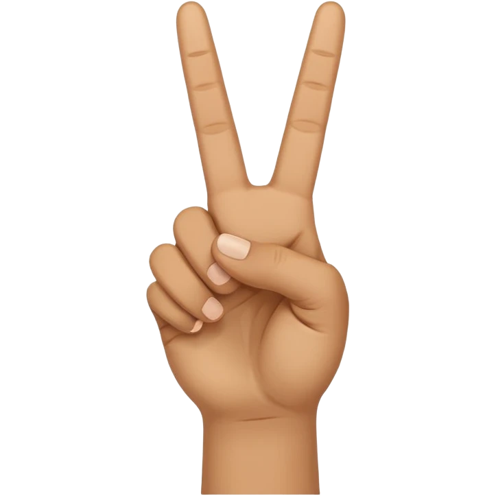 peace sign emoji but with the middle and ring fingers up not the index finger emoji