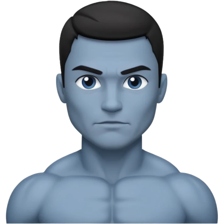 muscular blue grey skin man emoji