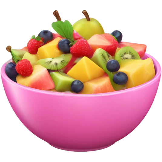 Fruit salad in pink bowl emoji