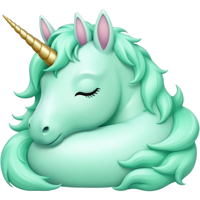 Mint green sleeping unicorn emoji