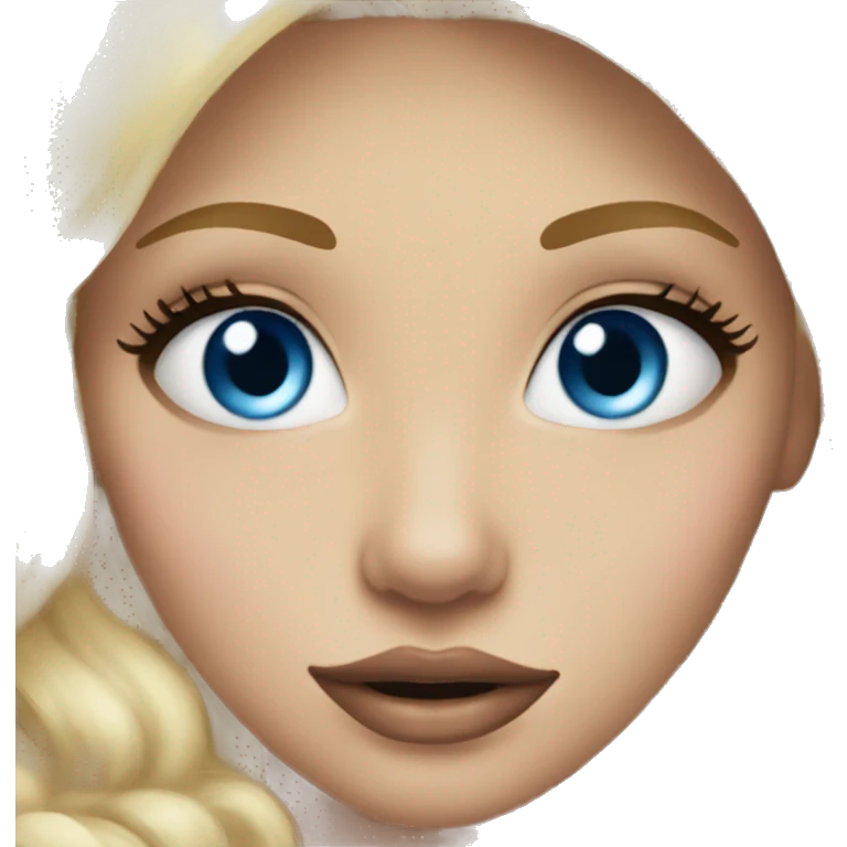 Blonde blue eyes princess big lips big lashes emoji