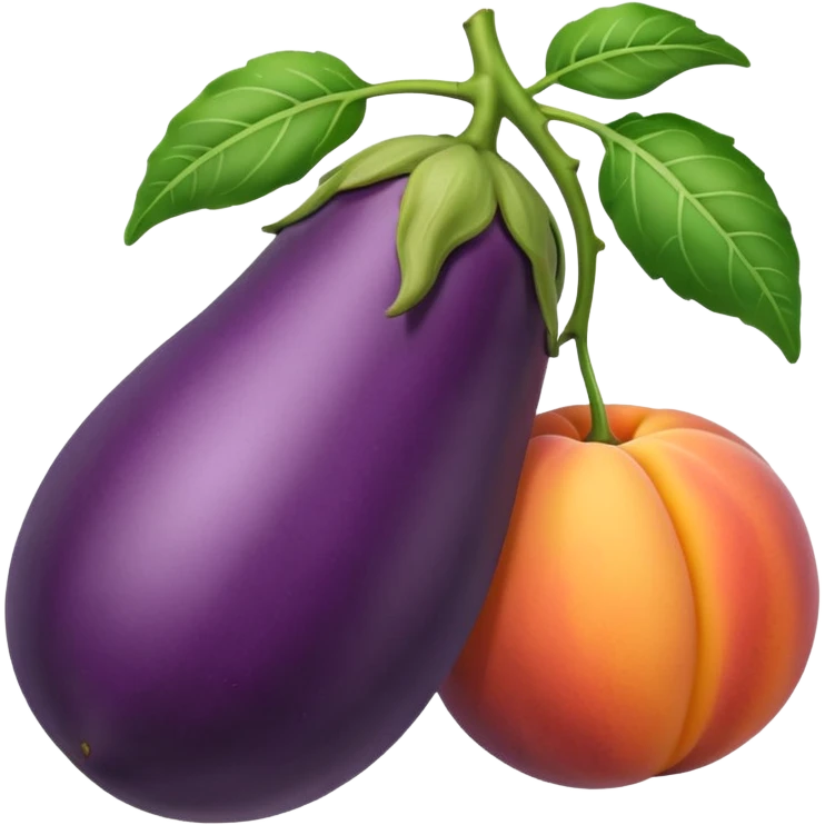 eggplant and peaches emoji
