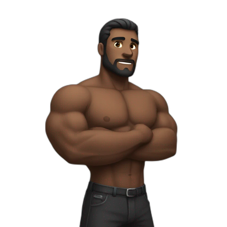 Un homme noir musclé emoji