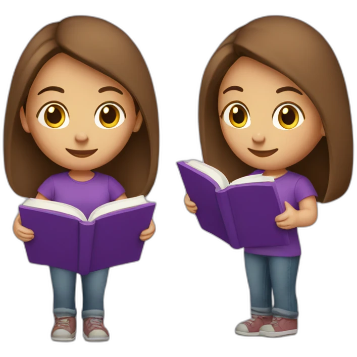 brown-medium-hair-girl-wearing-purple-tshirt-reading-a-book emoji