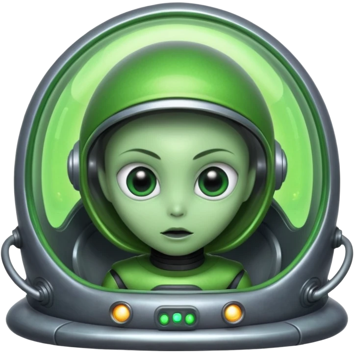 Make a alien in a nave  emoji
