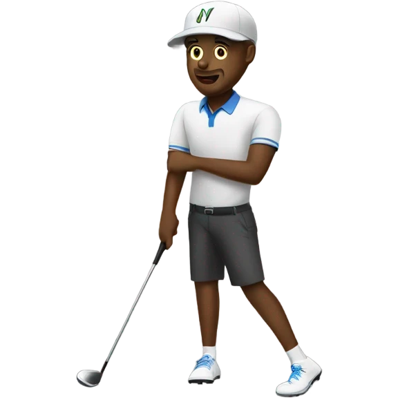 Black man golfing saying “YN” emoji