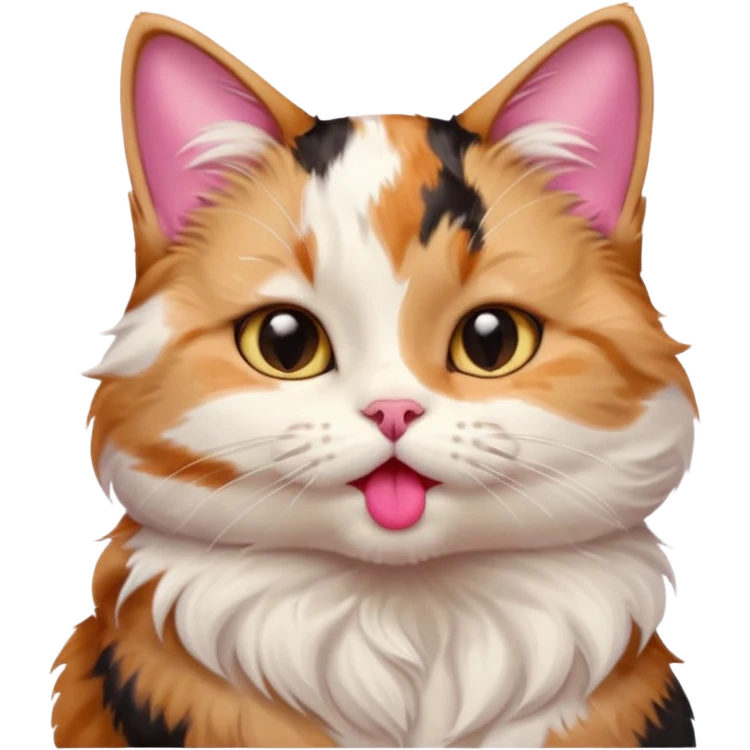 A cat blowing real human kises emoji