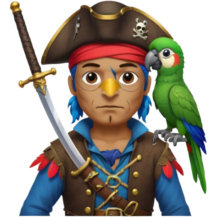 pirate and parrot emoji