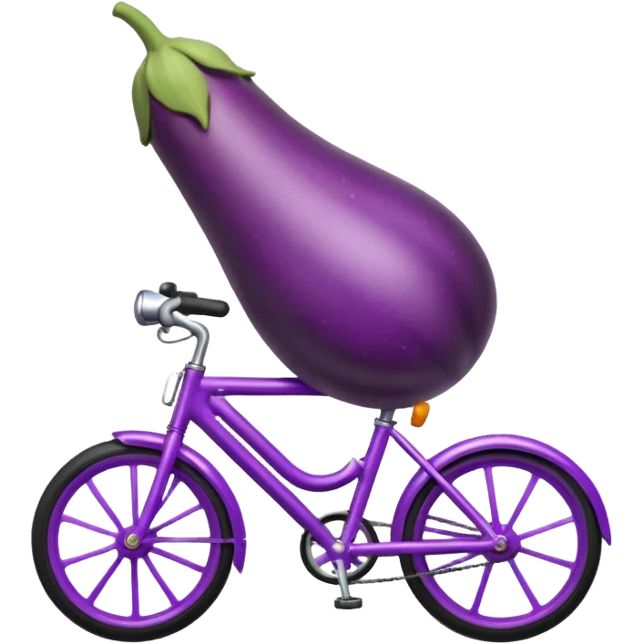 An eggplant on a bike emoji
