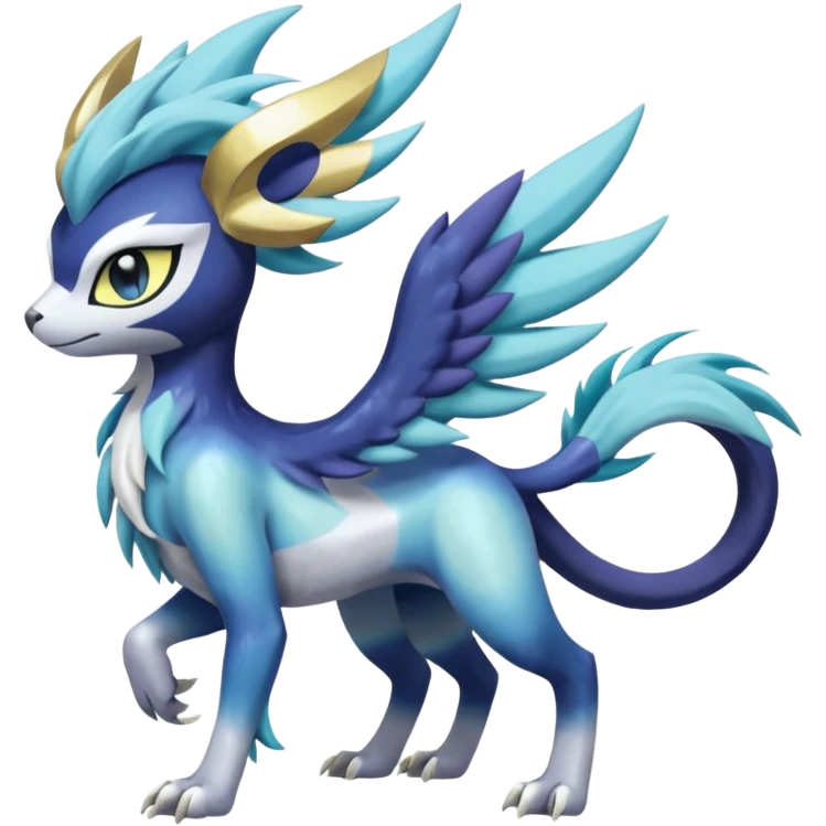 Shiny Sunny furry scaly painted Asian pastel-gradient Absol-Meloetta-Solgaleo-Luxray-Suicune-fusion emoji