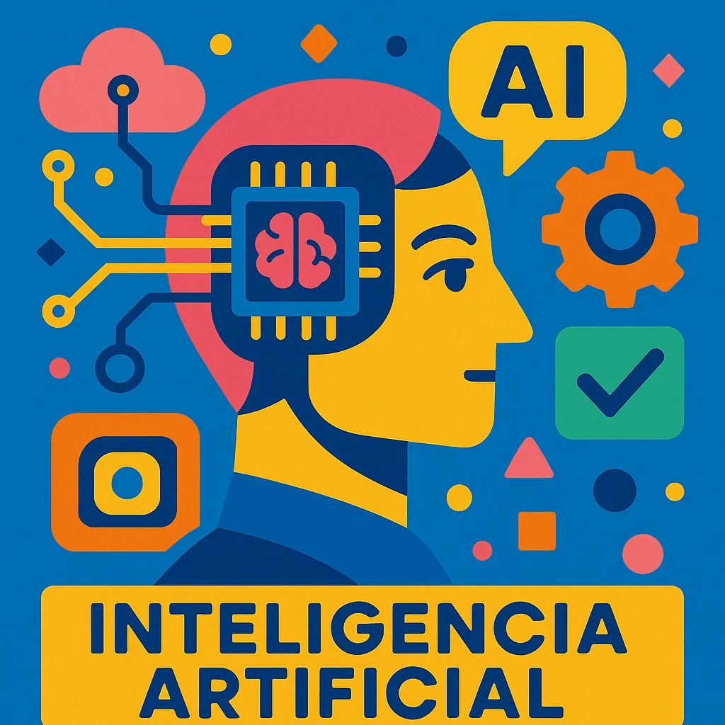 inteligencia artificial, estilo moderno, colores vibrantes emoji