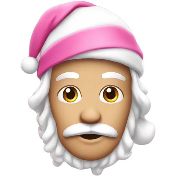 Pink Santa Claus head white  emoji