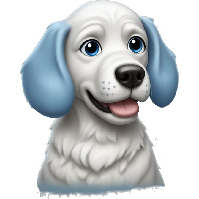 Blue dumb dog emoji