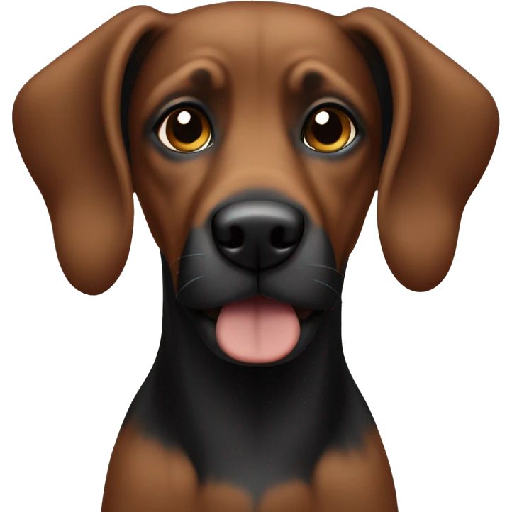 Brown and black dog with floppy ears emoji