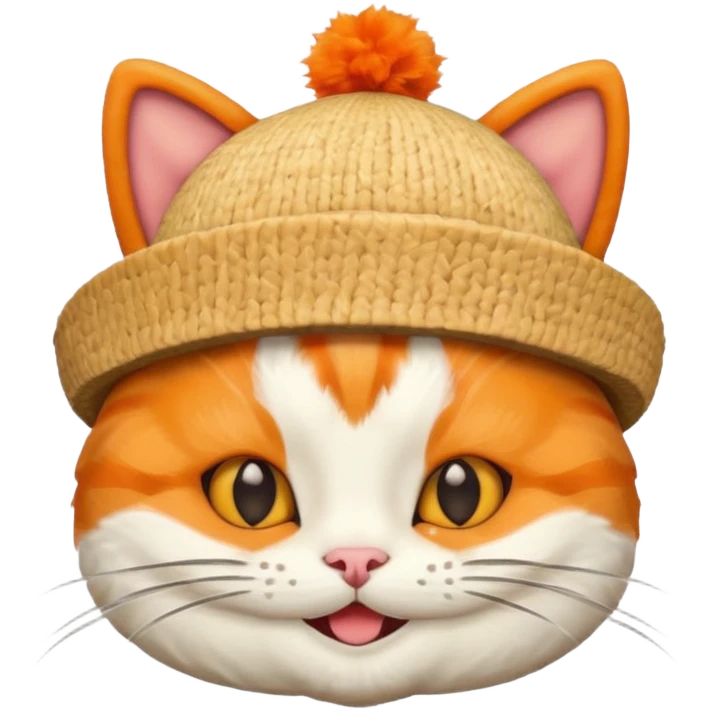 happy cat wearing a hat made out of sushi emoji