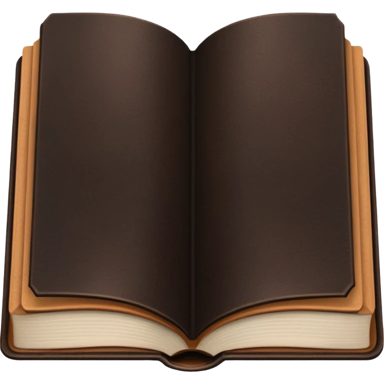 open brown book with completely empty, black pages emoji