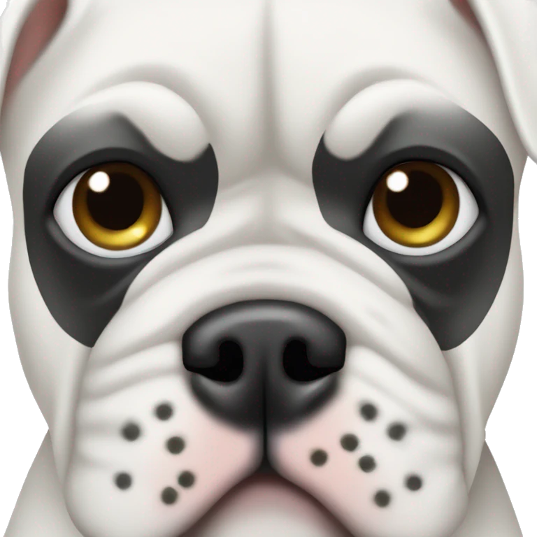 White Bulldog with black eye patch emoji
