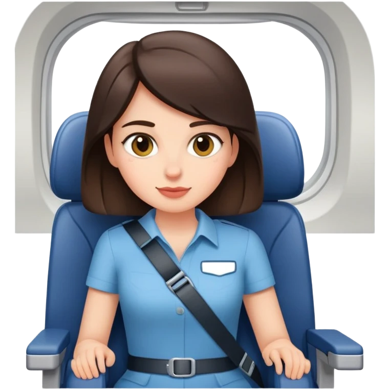Brunette in airplane seat emoji