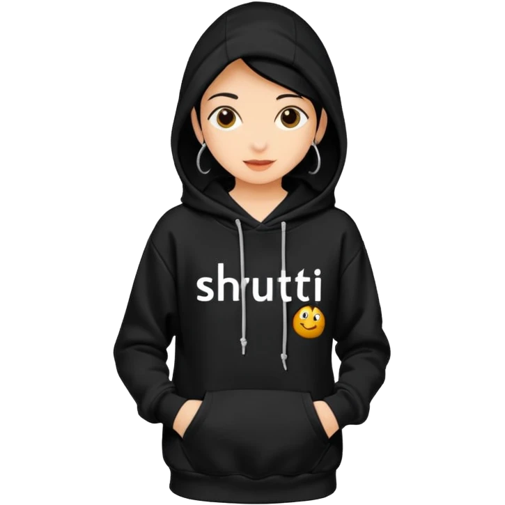 Hoodie with shruti written on it without any girl only hoodie emoji