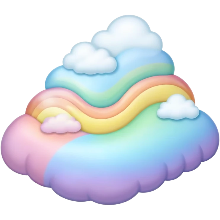 melted pastel rainbow puffy landscape  emoji