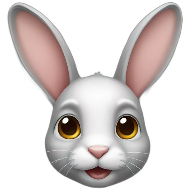 rabbit with gray nose and ears emoji