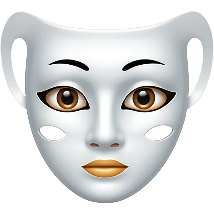 a sheet of white mask pack for face skincare beauty, transpalent holes on eyes and mouth, no real eyes and mouth emoji