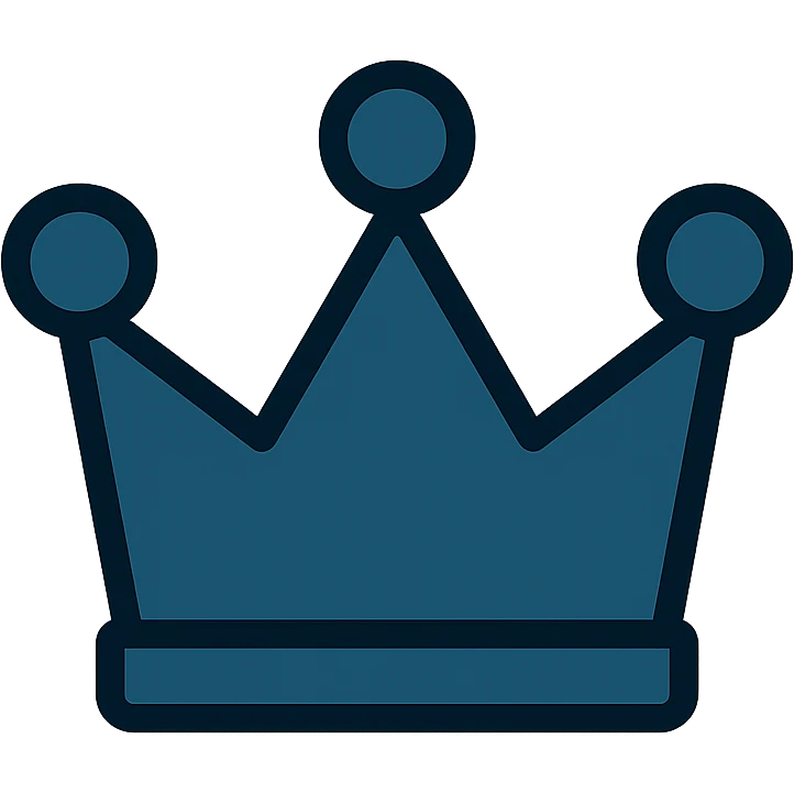 premium content symbol, crown, minimal icon, color #003049 emoji