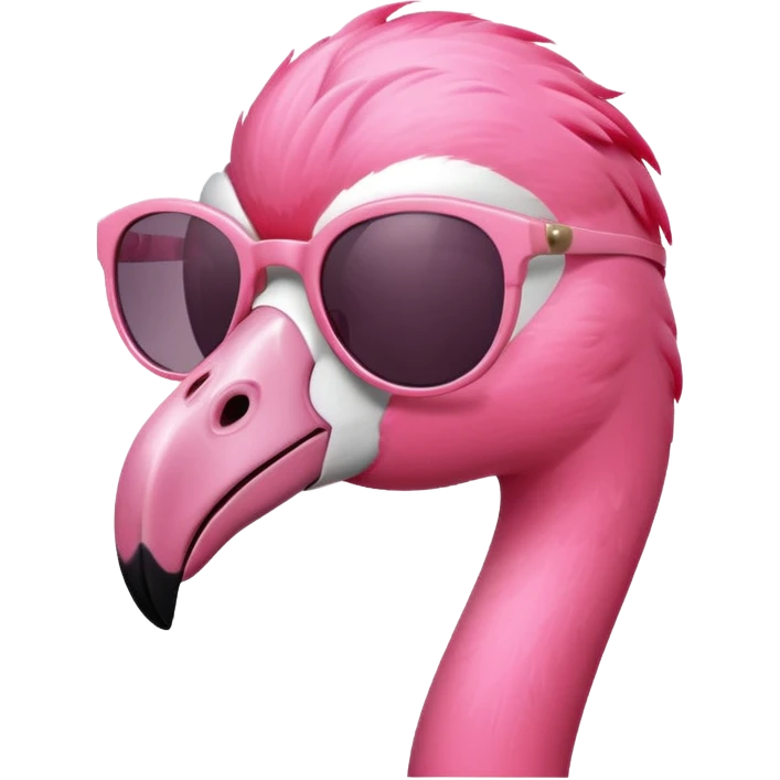 flamingo wearing classic sunglasses emoji